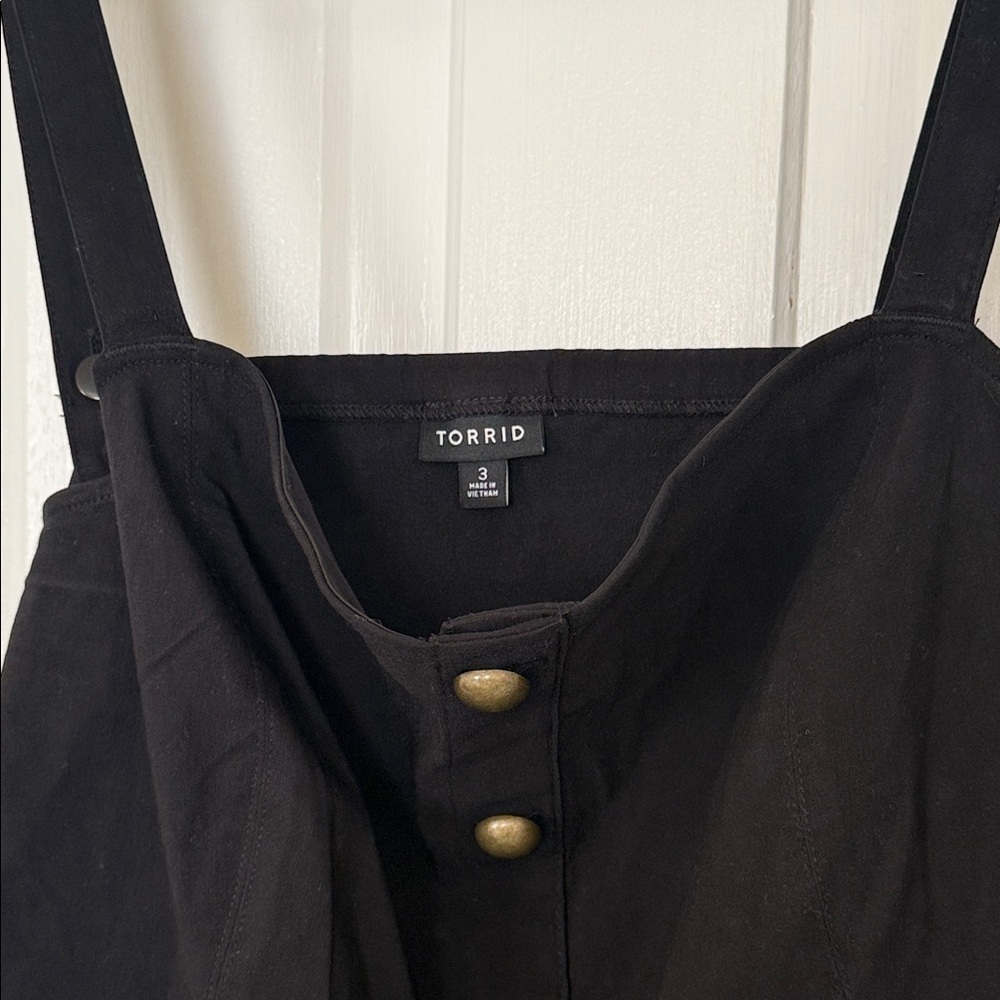 Torrid Black Button Front Bustier Sleeveless Peplum Top Plus Size 3x - Picture 3 of 6